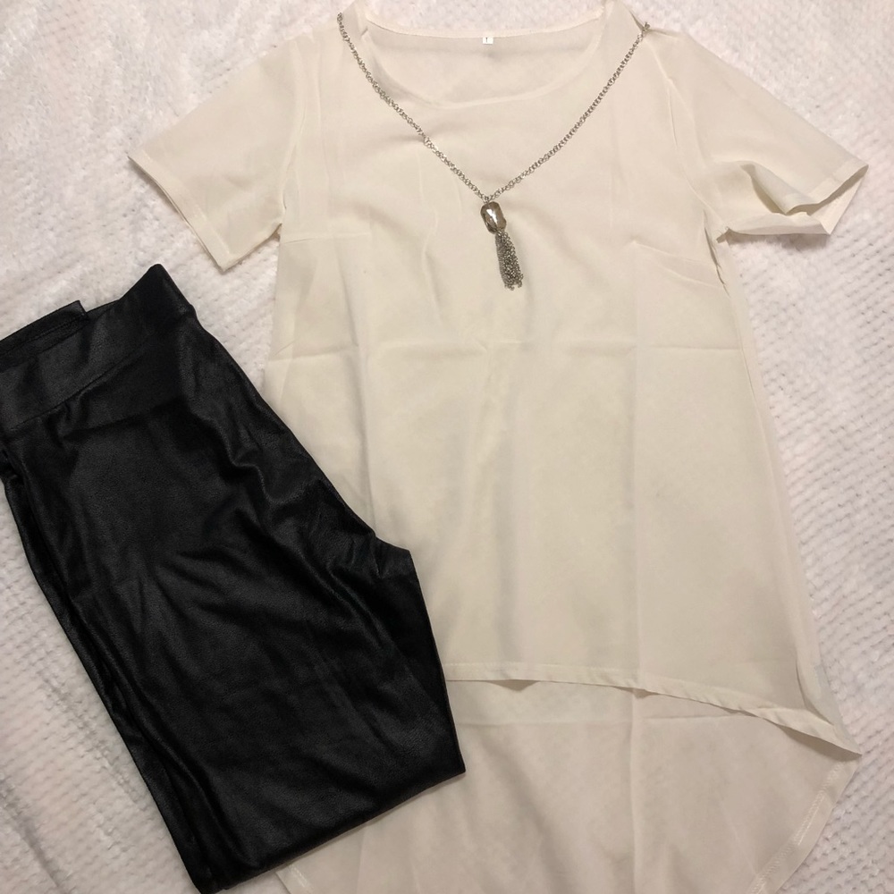 Chiffon Hi-low Casual loose blouse